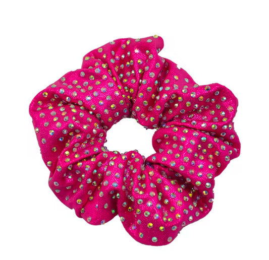 Rhinestone Scrunchie Pink - Pulse Gymnastics