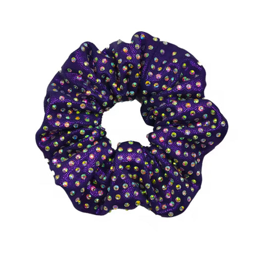Rhinestone Scrunchie Purple - Pulse Gymnastics