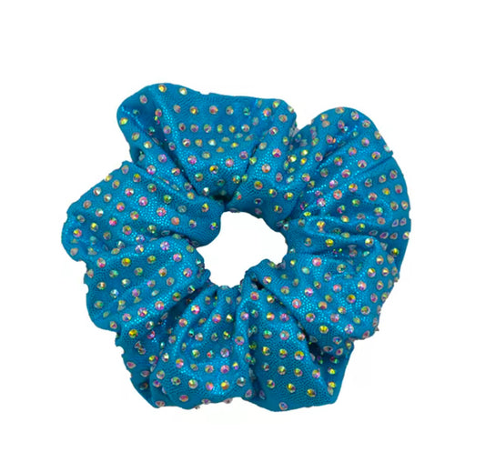 Blue Rhinestone Scrunchie - Pulse Gymnastics