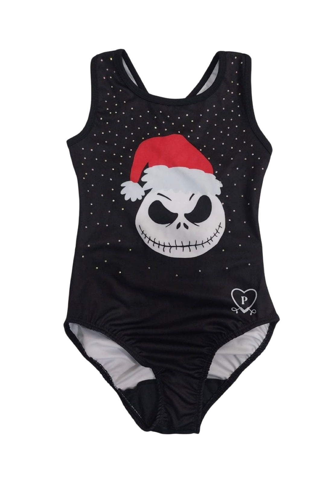 Jack Skellington Christmas gymnastics rhinestone leotard