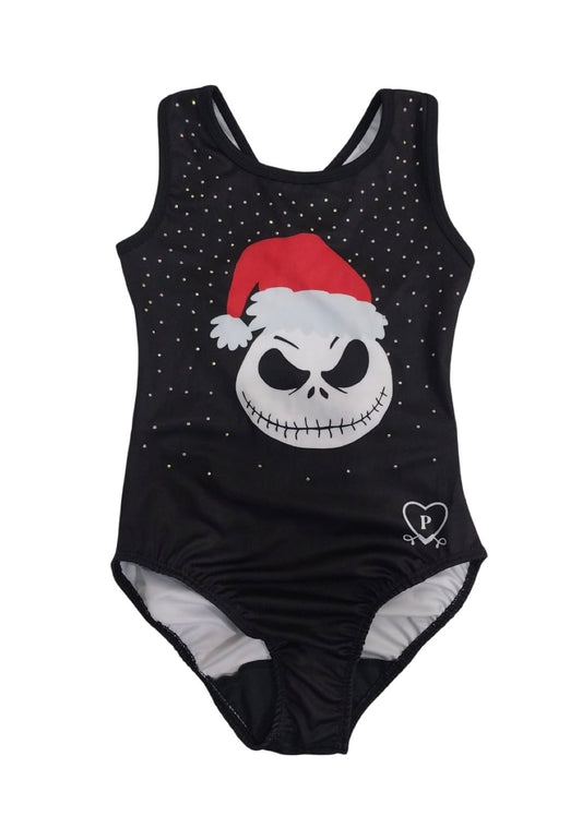 Jack Skellington Christmas gymnastics rhinestone leotard