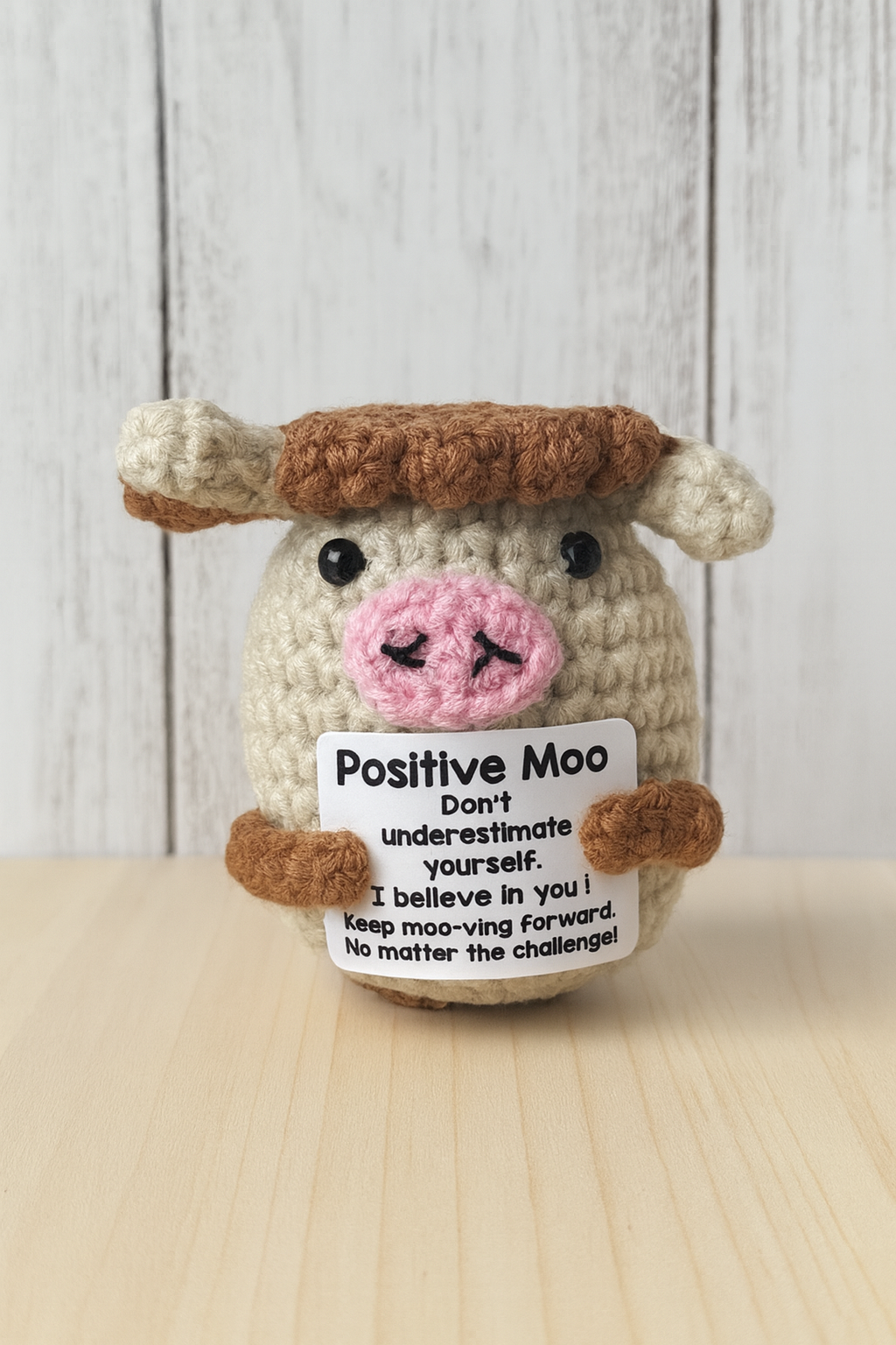 Positive Moo Crochet Plush – Motivational Gymnastics Gift 🐮✨ - Pulse Gymnastics