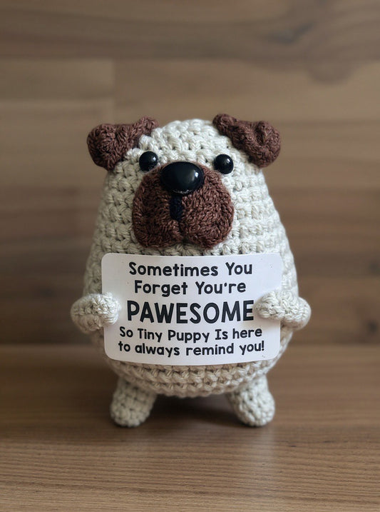 Motivational puppy dog crochet animal