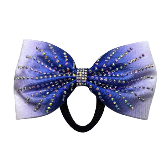 Blue Ombré AB Rhinestone Gymnastics Hair Bow | Pulse Gymnastics