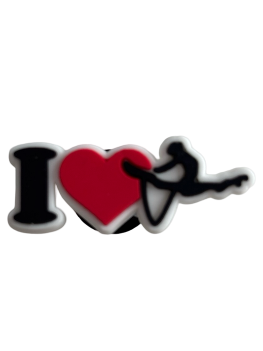 I Heart Gymnastics Croc Charm - Pulse Gymnastics
