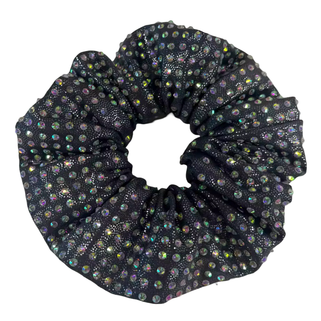 Rhinestone Scrunchie Dark Grey - Pulse Gymnastics