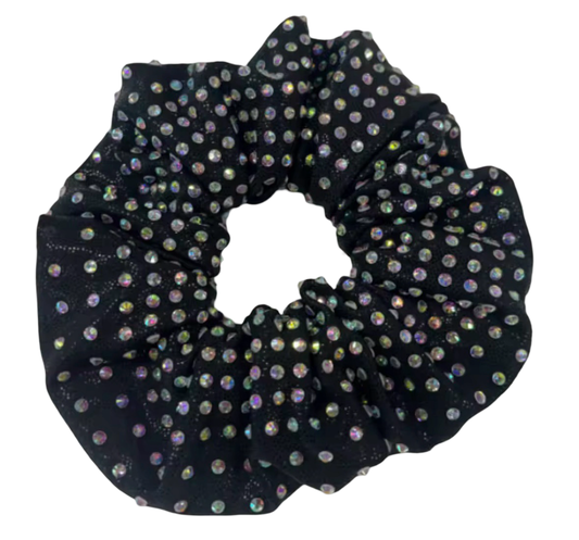 Rhinestone Scrunchie Black - Pulse Gymnastics