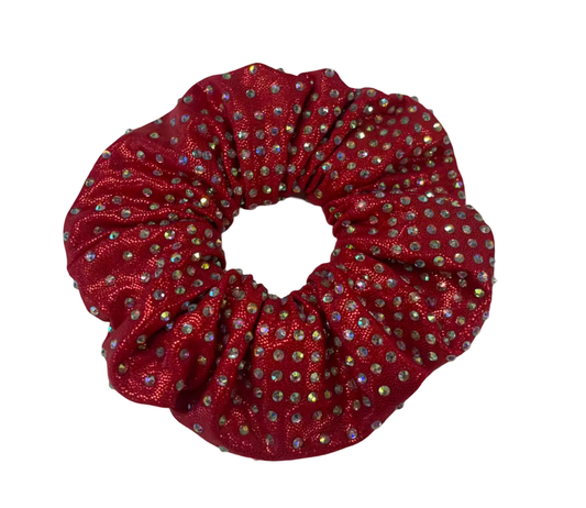Rhinestone Scrunchie Red - Pulse Gymnastics