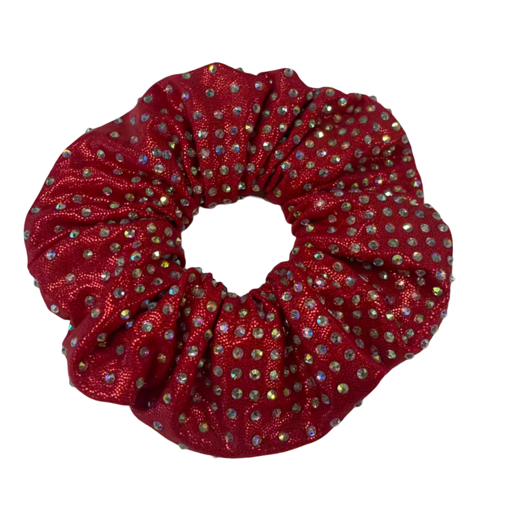 Rhinestone Scrunchie Red - Pulse Gymnastics