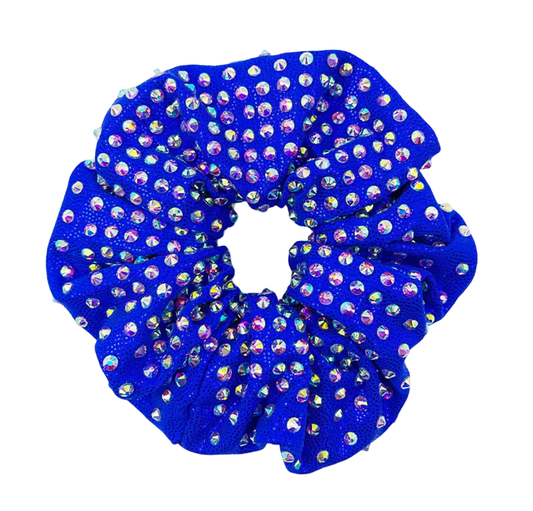 Rhinestone Scrunchie Blue - Pulse Gymnastics
