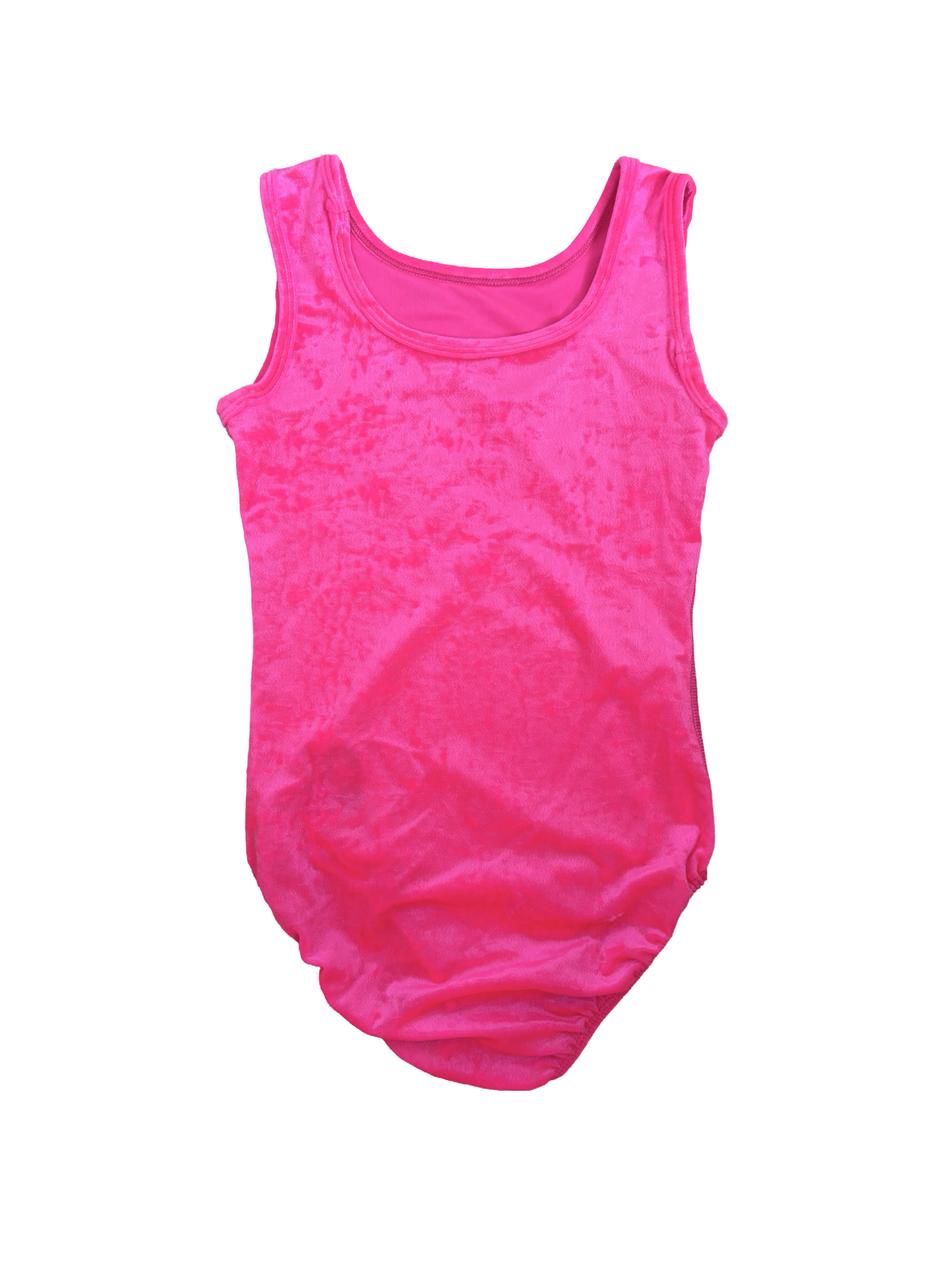 Peony Girls Hot Pink Velour Gymnastics Leotard with Matching Scrunchie