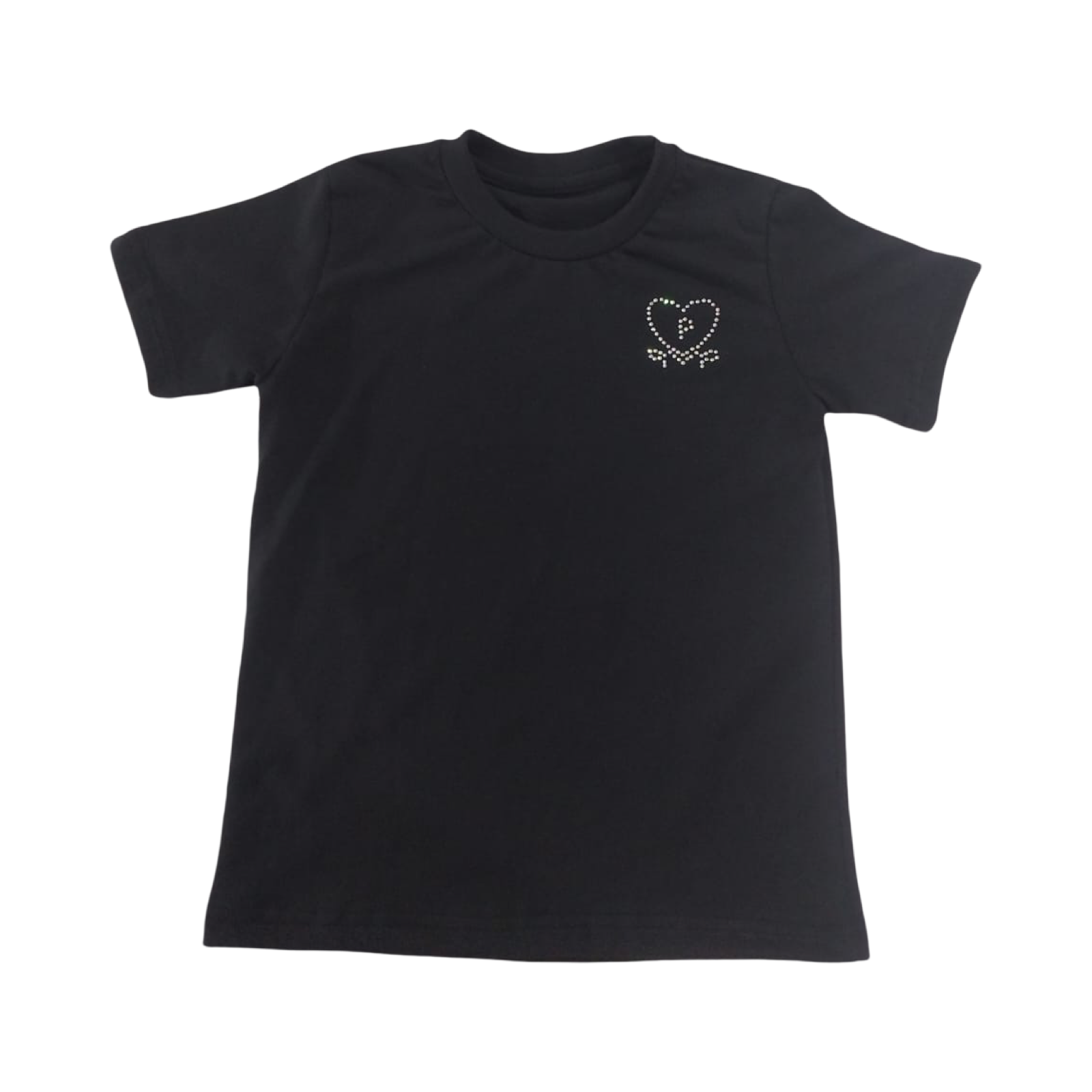 Black Rhinestone Gymnast Heart T-Shirt