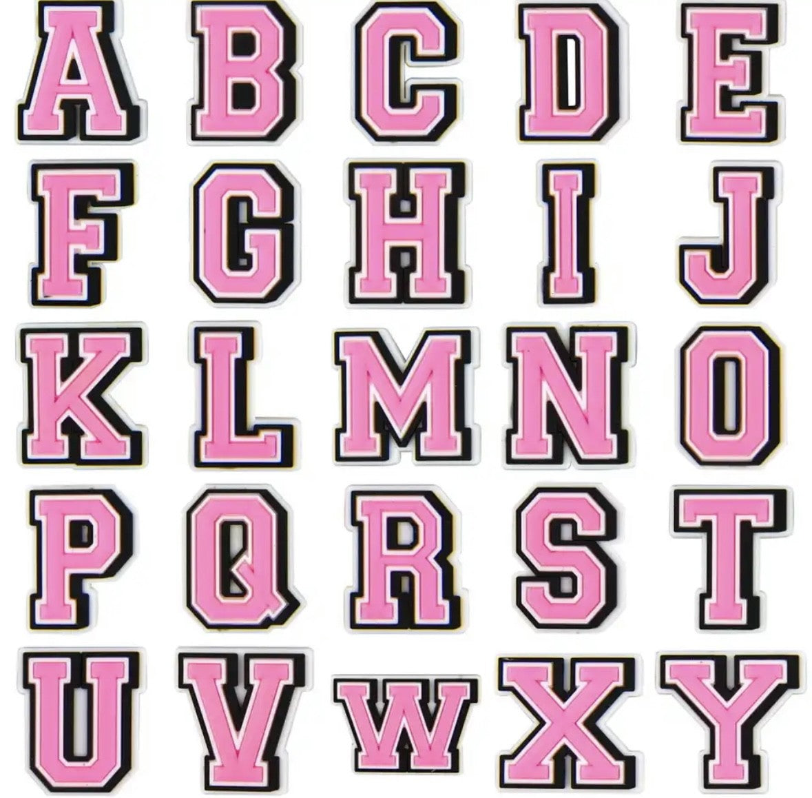 Pink Letter Croc Charm - Pulse Gymnastics