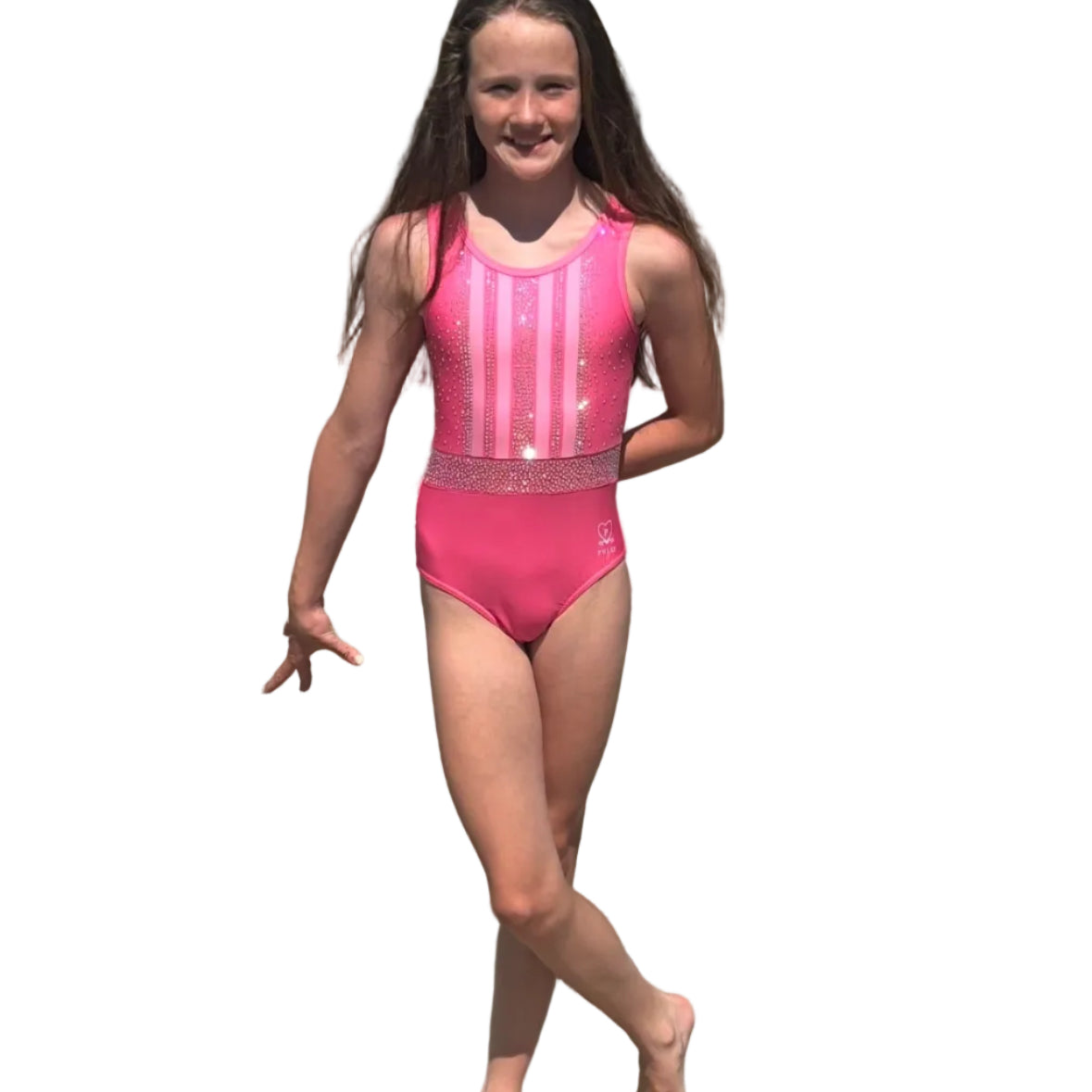 Pink Sparkly rhinestone gymnastics leotard
