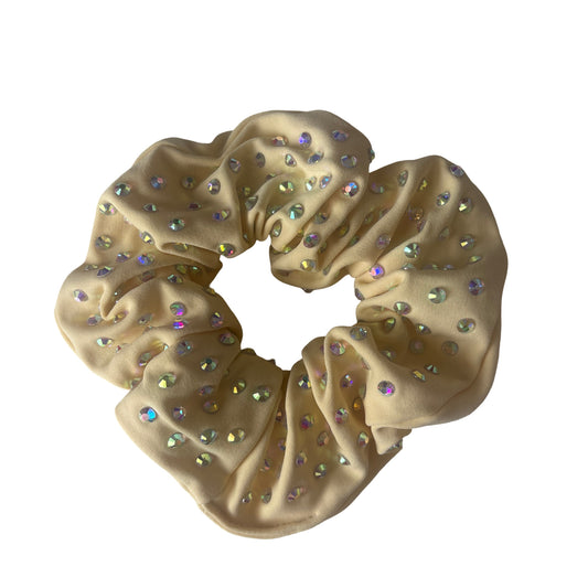 Pastel Yellow Rhinestone scrunchie