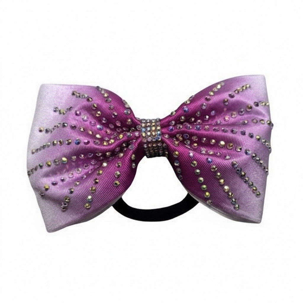 Pink Ombré AB Rhinestone Gymnastics Hair Bow