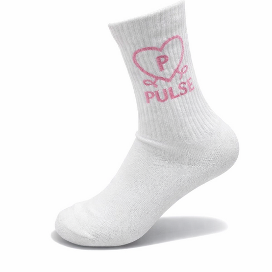 Pulse Gymnastics White Crew Socks - Pulse Gymnastics