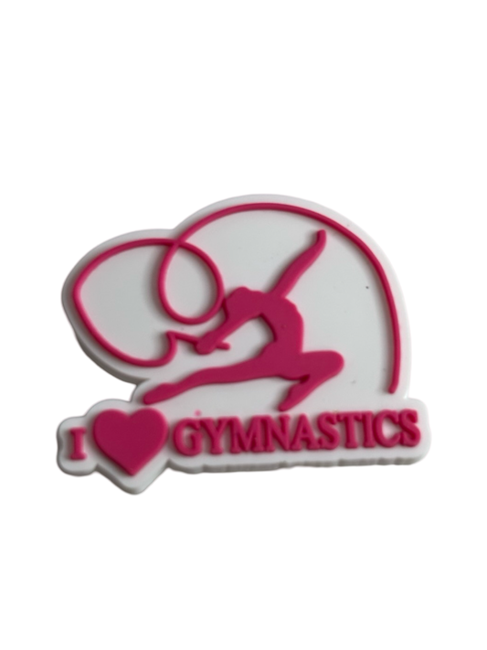 I Love Gymnastics Croc Charm - Pulse Gymnastics