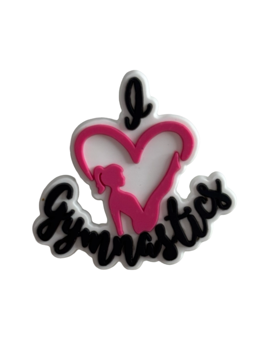 I Love Gymnastics Croc Charm - Pulse Gymnastics