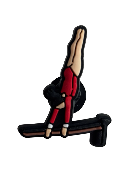 Gymnast On Bars Croc Charm - Pulse Gymnastics