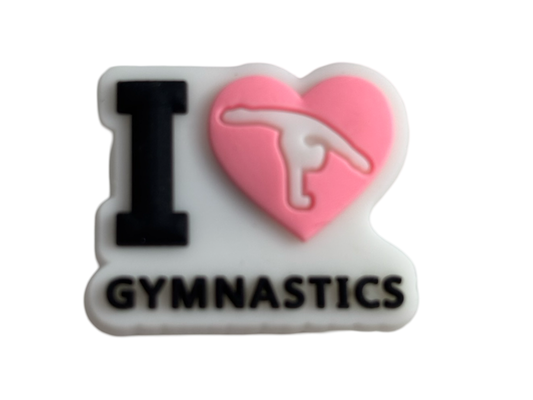 I Love Gymnastics Croc Charm - Pulse Gymnastics